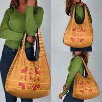 Scarlet Red Hearts Crown Traditional Geometry Grocery Bag Seanamarena Basotho Blanket Inspired