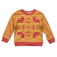 Scarlet Red Hearts Crown Traditional Geometry Kid Ugly Christmas Sweater Seanamarena Basotho Blanket Inspired