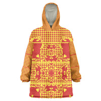 Scarlet Red Hearts Crown Traditional Geometry Kid Wearable Blanket Hoodie Seanamarena Basotho Blanket Inspired