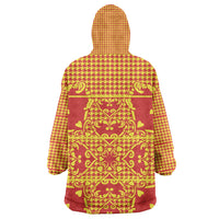Scarlet Red Hearts Crown Traditional Geometry Kid Wearable Blanket Hoodie Seanamarena Basotho Blanket Inspired