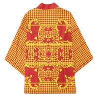Scarlet Red Hearts Crown Traditional Geometry Kimono Seanamarena Basotho Blanket Inspired