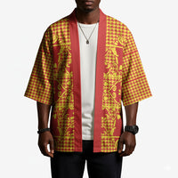 Scarlet Red Hearts Crown Traditional Geometry Kimono Seanamarena Basotho Blanket Inspired