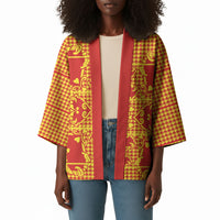 Scarlet Red Hearts Crown Traditional Geometry Kimono Seanamarena Basotho Blanket Inspired