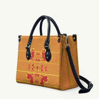 Scarlet Red Hearts Crown Traditional Geometry Leather Bag Seanamarena Basotho Blanket Inspired