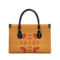 Scarlet Red Hearts Crown Traditional Geometry Leather Bag Seanamarena Basotho Blanket Inspired