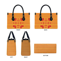 Scarlet Red Hearts Crown Traditional Geometry Leather Bag Seanamarena Basotho Blanket Inspired