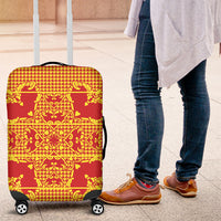 Scarlet Red Hearts Crown Traditional Geometry Luggage Cover Seanamarena Basotho Blanket Inspired
