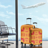 Scarlet Red Hearts Crown Traditional Geometry Luggage Cover Seanamarena Basotho Blanket Inspired