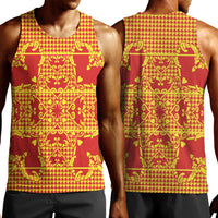 Scarlet Red Hearts Crown Traditional Geometry Men Tank Top Seanamarena Basotho Blanket Inspired