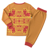 Scarlet Red Hearts Crown Traditional Geometry Christmas Pajama Set Seanamarena Basotho Blanket Inspired