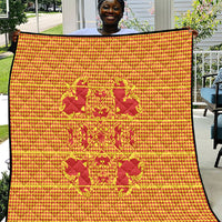 Scarlet Red Hearts Crown Traditional Geometry Quilt Seanamarena Basotho Blanket Inspired