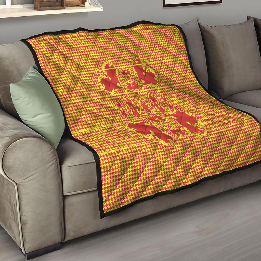 Scarlet Red Hearts Crown Traditional Geometry Quilt Seanamarena Basotho Blanket Inspired