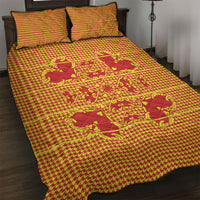 Scarlet Red Hearts Crown Traditional Geometry Quilt Bed Set Seanamarena Basotho Blanket Inspired