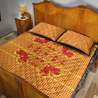 Scarlet Red Hearts Crown Traditional Geometry Quilt Bed Set Seanamarena Basotho Blanket Inspired