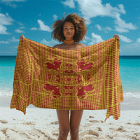 Scarlet Red Hearts Crown Traditional Geometry Sarong Seanamarena Basotho Blanket Inspired