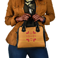 Scarlet Red Hearts Crown Traditional Geometry Shoulder Handbag Seanamarena Basotho Blanket Inspired