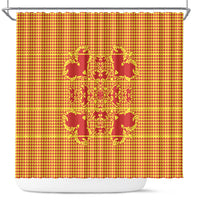 Scarlet Red Hearts Crown Traditional Geometry Shower Curtain Seanamarena Basotho Blanket Inspired