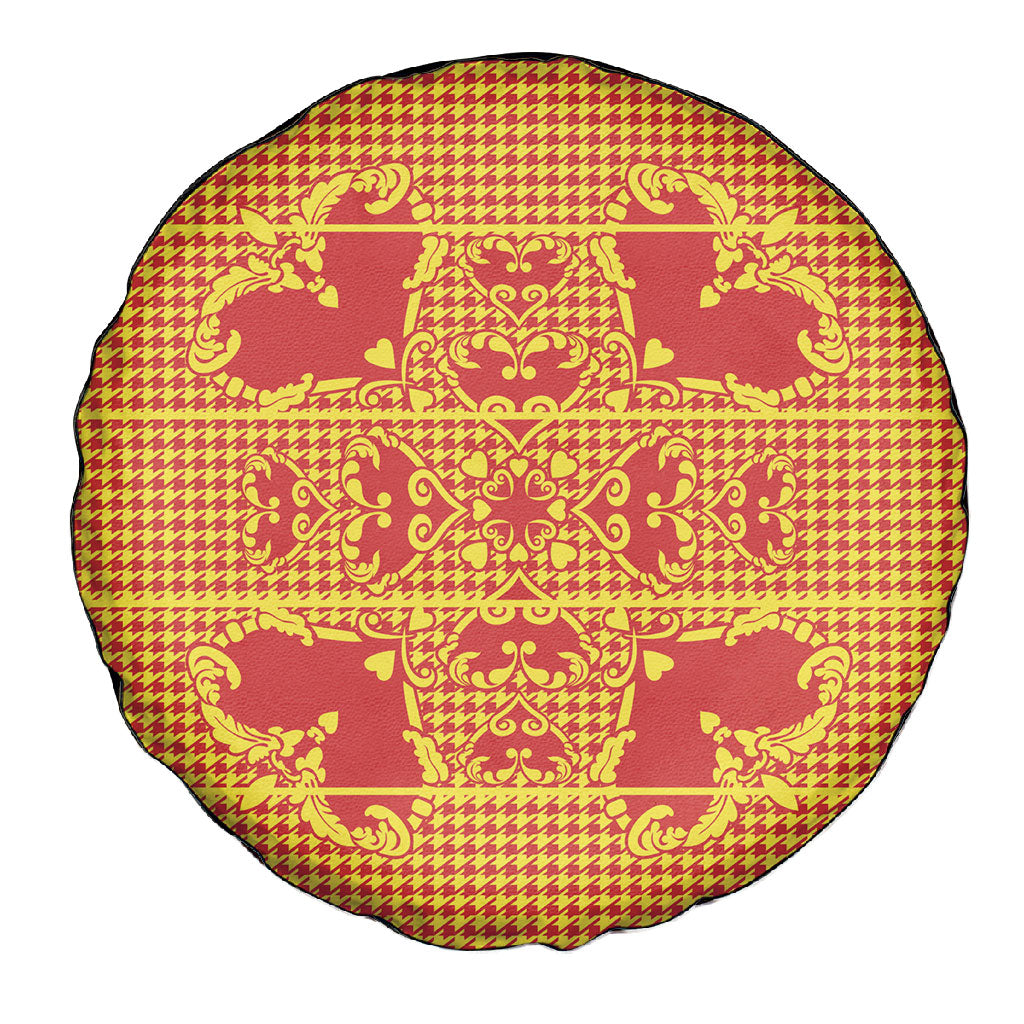 Scarlet Red Hearts Crown Traditional Geometry Spare Tire Cover Seanamarena Basotho Blanket Inspired