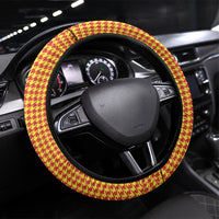 Scarlet Red Hearts Crown Traditional Geometry Steering Wheel Cover Seanamarena Basotho Blanket Inspired