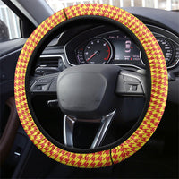 Scarlet Red Hearts Crown Traditional Geometry Steering Wheel Cover Seanamarena Basotho Blanket Inspired