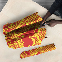 Scarlet Red Hearts Crown Traditional Geometry Umbrella Seanamarena Basotho Blanket Inspired