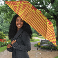 Scarlet Red Hearts Crown Traditional Geometry Umbrella Seanamarena Basotho Blanket Inspired