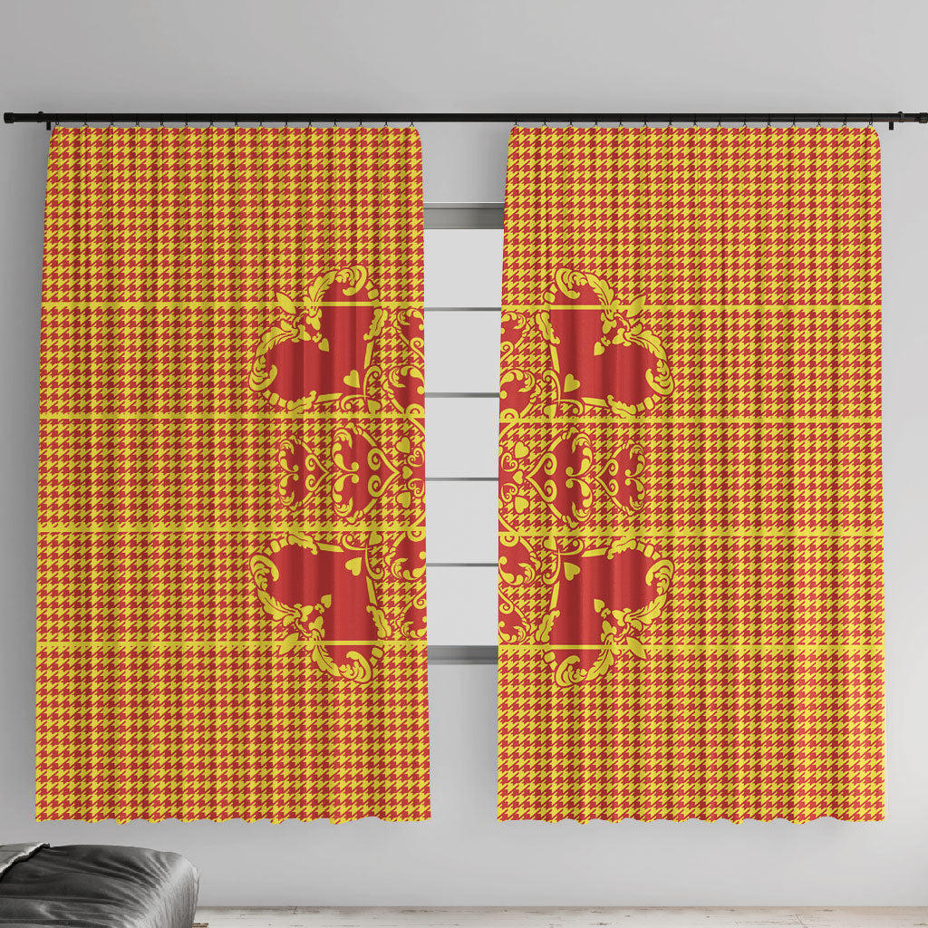 Scarlet Red Hearts Crown Traditional Geometry Window Curtain Seanamarena Basotho Blanket Inspired