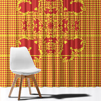 Scarlet Red Hearts Crown Traditional Geometry Window Curtain Seanamarena Basotho Blanket Inspired