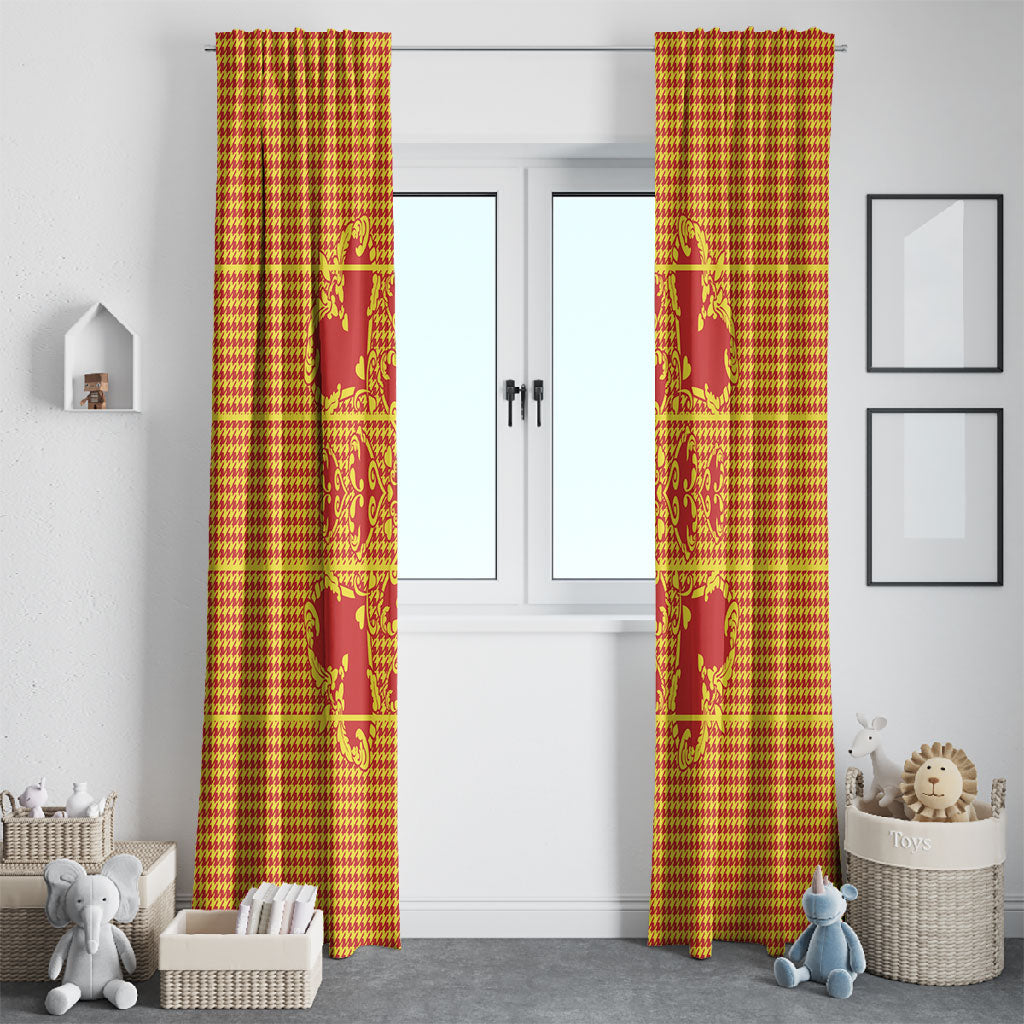 Scarlet Red Hearts Crown Traditional Geometry Window Curtain Seanamarena Basotho Blanket Inspired