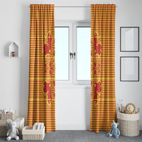 Scarlet Red Hearts Crown Traditional Geometry Window Curtain Seanamarena Basotho Blanket Inspired