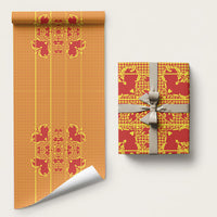 Scarlet Red Hearts Crown Traditional Geometry Wrapping Paper Seanamarena Basotho Blanket Inspired