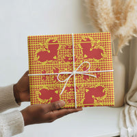 Scarlet Red Hearts Crown Traditional Geometry Wrapping Paper Seanamarena Basotho Blanket Inspired