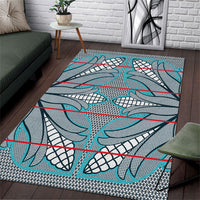 Cobalt Blue Khotso Mojalefa Poone Area Rug Basotho Khotso Blanket Inspired