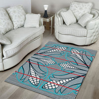 Cobalt Blue Khotso Mojalefa Poone Area Rug Basotho Khotso Blanket Inspired