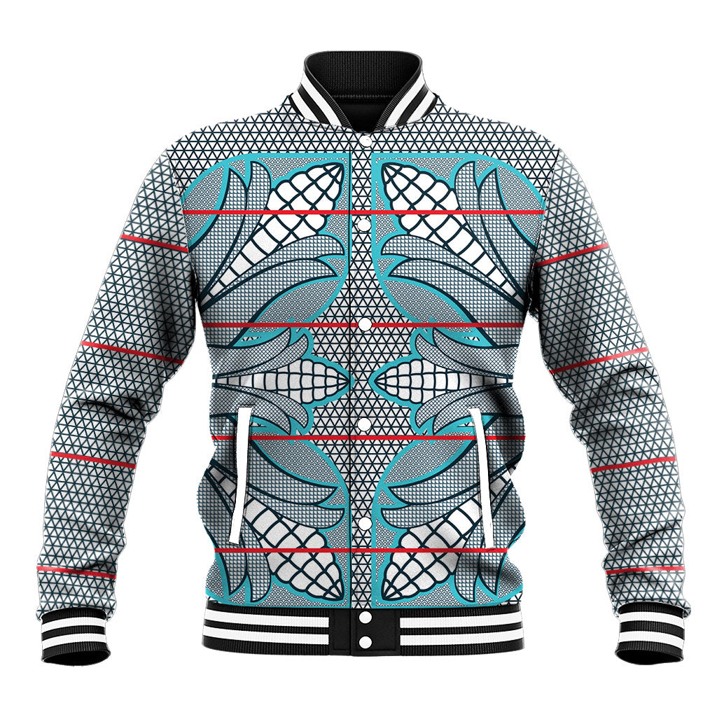 Cobalt Blue Khotso Mojalefa Poone Baseball Jacket Basotho Khotso Blanket Inspired