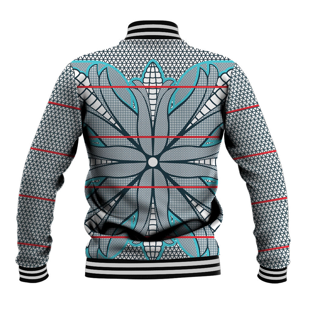 Cobalt Blue Khotso Mojalefa Poone Baseball Jacket Basotho Khotso Blanket Inspired