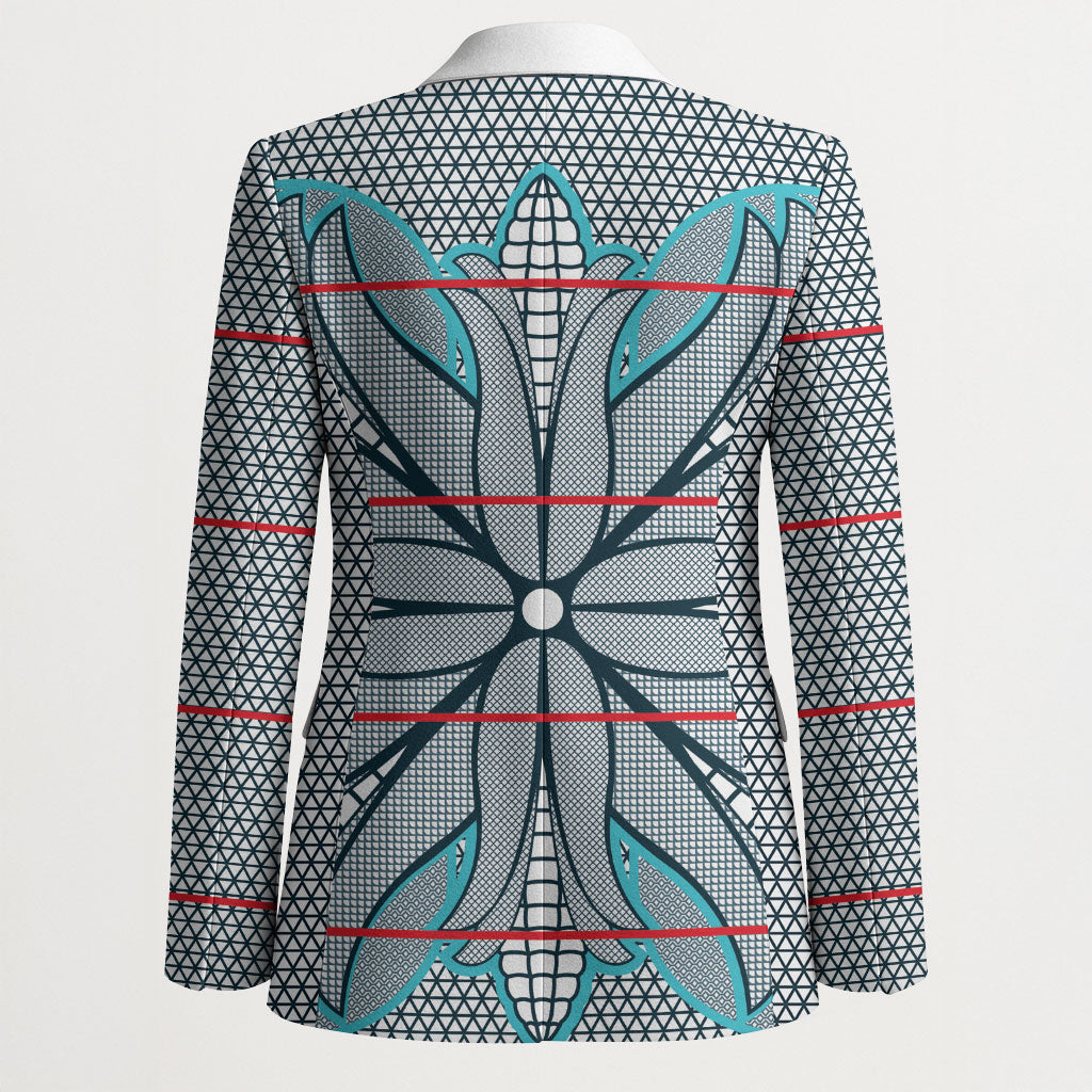 Cobalt Blue Khotso Mojalefa Poone Blazer Basotho Khotso Blanket Inspired