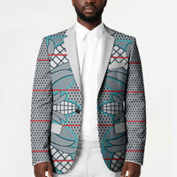 Cobalt Blue Khotso Mojalefa Poone Blazer Basotho Khotso Blanket Inspired