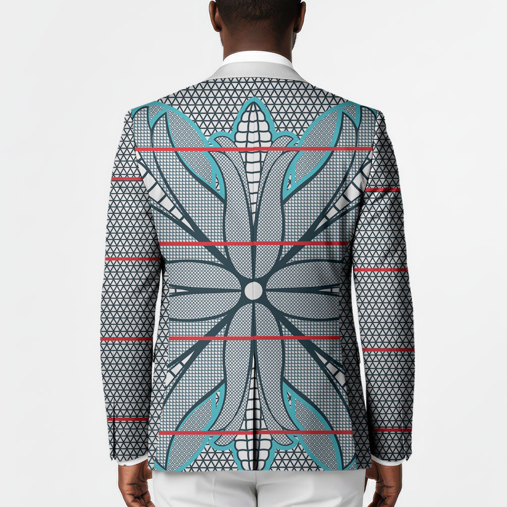 Cobalt Blue Khotso Mojalefa Poone Blazer Basotho Khotso Blanket Inspired