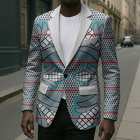 Cobalt Blue Khotso Mojalefa Poone Blazer Basotho Khotso Blanket Inspired