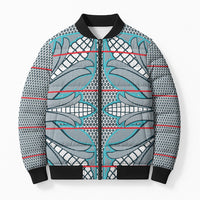 Cobalt Blue Khotso Mojalefa Poone Bomber Puffer Jacket Basotho Khotso Blanket Inspired