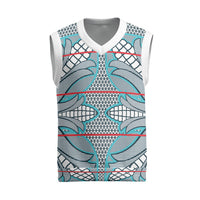Cobalt Blue Khotso Mojalefa Poone Christmas Knitted V-Neck Vest Basotho Khotso Blanket Inspired