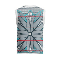 Cobalt Blue Khotso Mojalefa Poone Christmas Knitted V-Neck Vest Basotho Khotso Blanket Inspired