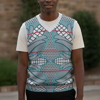 Cobalt Blue Khotso Mojalefa Poone Christmas Knitted V-Neck Vest Basotho Khotso Blanket Inspired