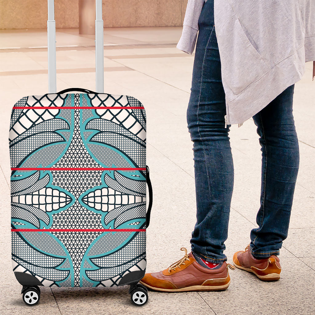 Cobalt Blue Khotso Mojalefa Poone Luggage Cover Basotho Khotso Blanket Inspired