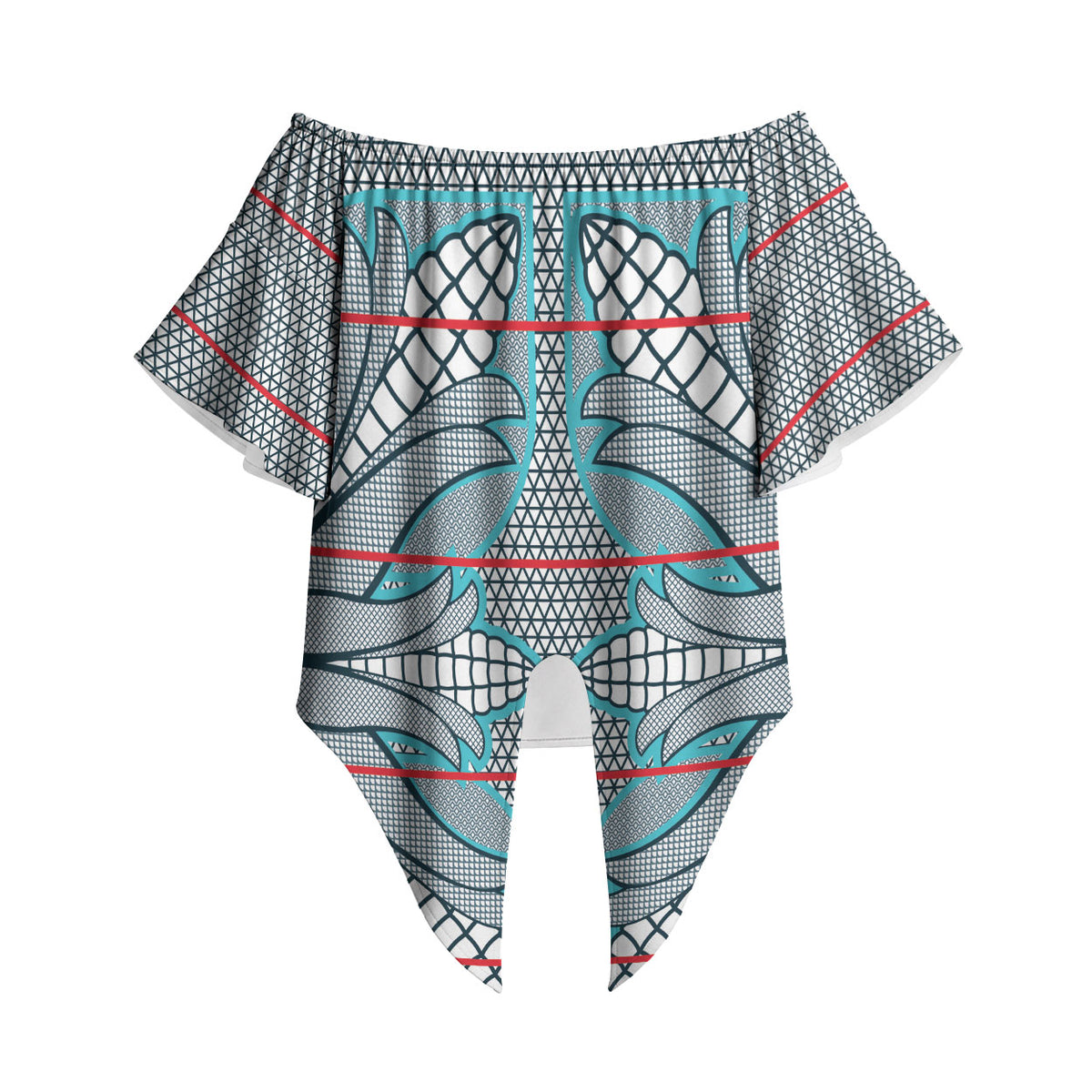 Cobalt Blue Khotso Mojalefa Poone Off Shoulder Wrap Waist Top Basotho Khotso Blanket Inspired