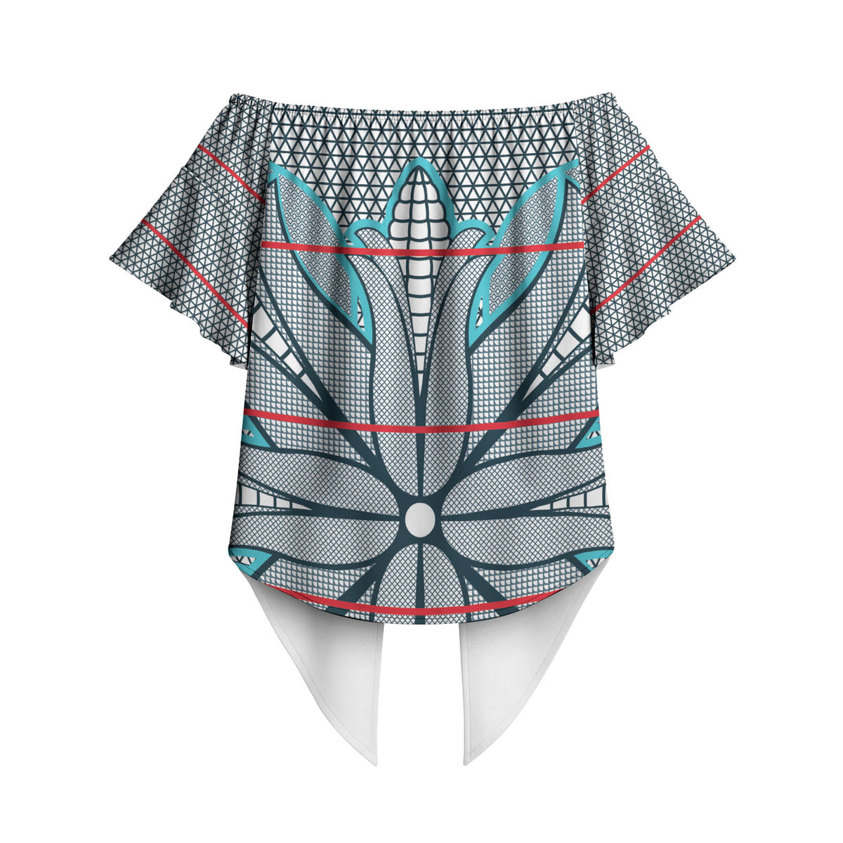 Cobalt Blue Khotso Mojalefa Poone Off Shoulder Wrap Waist Top Basotho Khotso Blanket Inspired