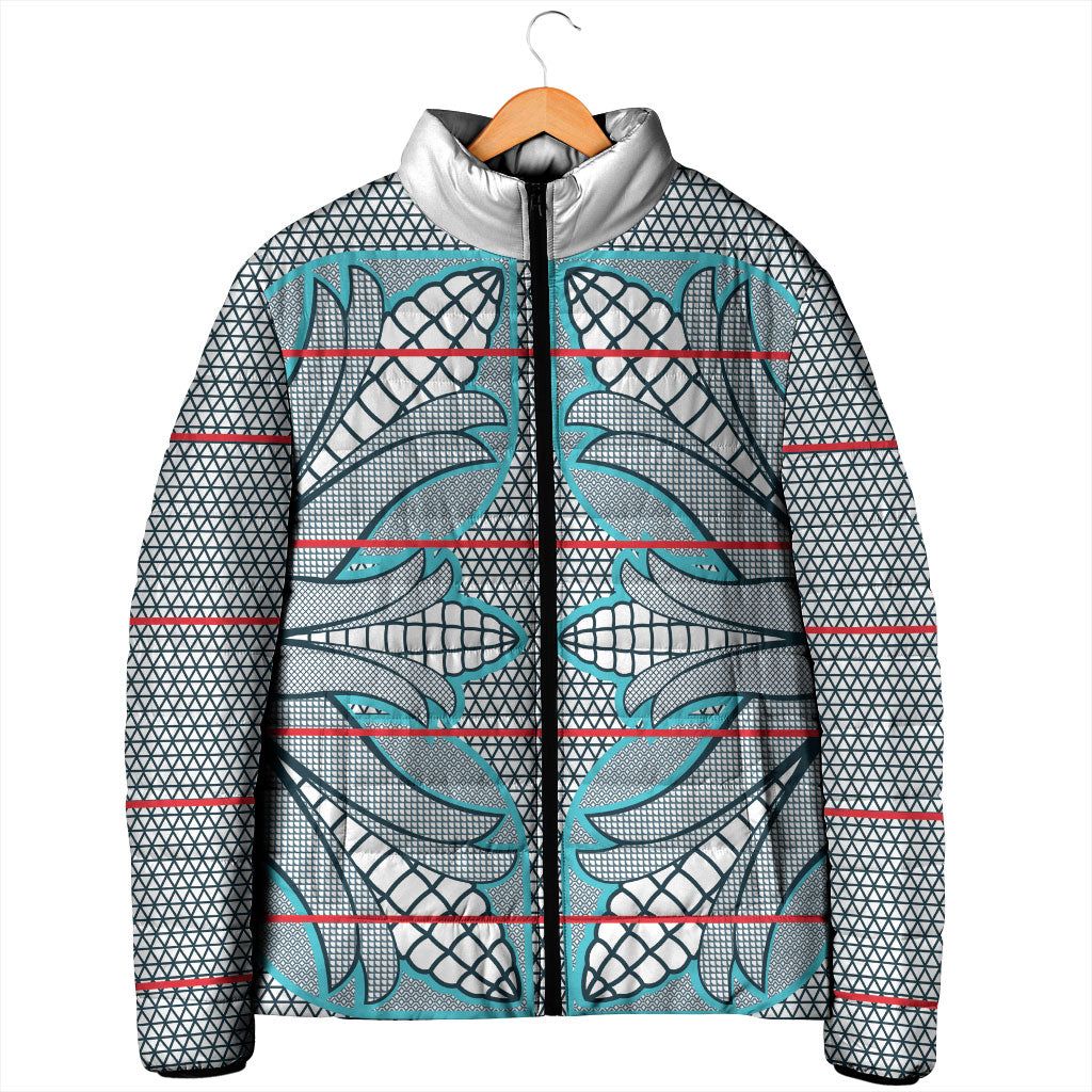 Cobalt Blue Khotso Mojalefa Poone Padded Jacket Basotho Khotso Blanket Inspired