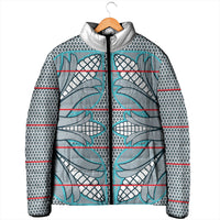 Cobalt Blue Khotso Mojalefa Poone Padded Jacket Basotho Khotso Blanket Inspired