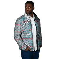 Cobalt Blue Khotso Mojalefa Poone Padded Jacket Basotho Khotso Blanket Inspired